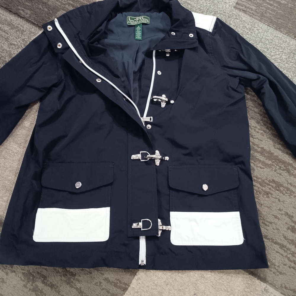 Ralph Lauren Navy and White Raincoat